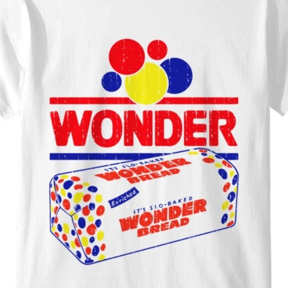 Wonder Bread Retro Humor Graphic Style Classic Logo Food Meme T-Shirt 166 - Picture 2 of 5